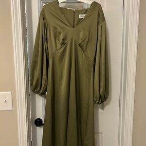 Elegant Olive Green Dress